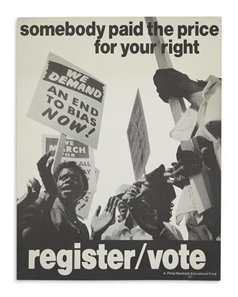 (CIVIL RIGHTS.) Pair of voting rights posters from A. Phillip Randolph Educational Fund.